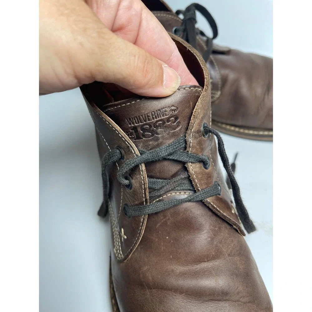 Wolverine 1883 Mens Brown Leather Chukka Boots Lace Up Ankle Size 9.5